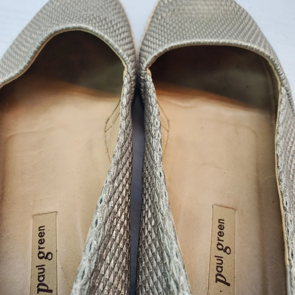 Paul Green Woven Leather Espadrille Flats Made in‎ Austria 6.5 Resort-Ready